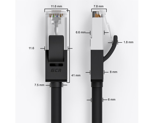 Удлинитель патч-корда прямой, FTP медь, кат.6, 5 м, 24 AWG, черный, GCR-51801 Удлинитель патч-корда прямой, FTP медь, кат.6, 5 м, 24 AWG, черный, GCR-51801