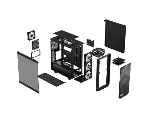 Корпус Fractal Design Meshify 2 Compact Lite RGB TG Light Tint, черный Корпус Fractal Design Meshify 2 Compact Lite RGB TG Light Tint, черный