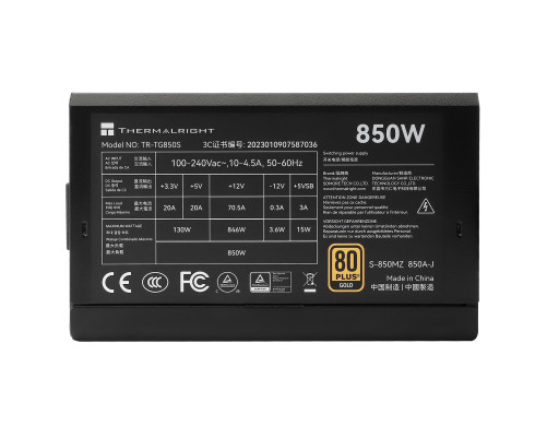Блок питания 850 Вт Thermalright TR-TG 850S Блок питания 850 Вт Thermalright TR-TG 850S