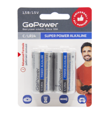 Элемент питания GoPower LR14 C BL2 Alkaline 1.5V