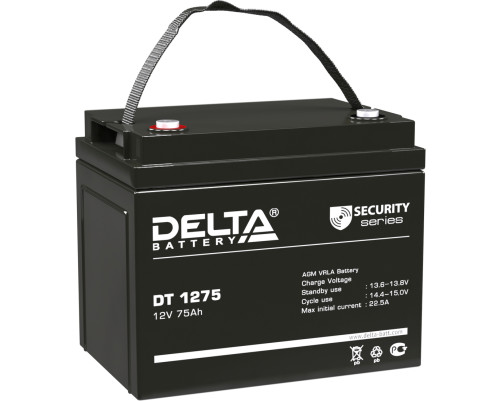 Аккумулятор свинцово-кислотный DELTA DT 1275, 12В/75Ач Аккумулятор свинцово-кислотный DELTA DT 1275, 12В/75Ач