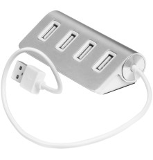 USB разветвитель GCR-UH224S, 4 порта, 0. 2 м, серебристый