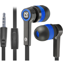 Гарнитура для смартфонов Defender Pulse 420 черный + синий, вставки