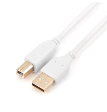 Кабель GoPower USB A (m)-USB B (m) 1.8м ПВХ белый Zip-Lock c подвесом 