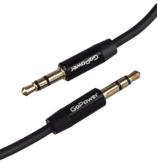 Кабель AUX GoPower Jack 3.5mm (m)-Jack 3.5mm (m), 1 м, черный