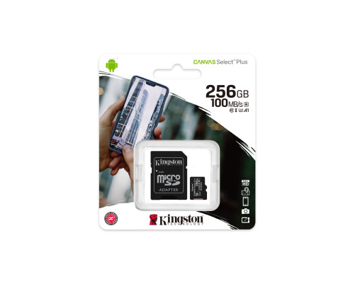 Карта памяти Kingston 256GB microSDXC Canvas Select Plus 100R A1 C10 Card + Adapter Карта памяти Kingston 256GB microSDXC Canvas Select Plus 100R A1 C10 Card + Adapter