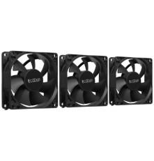 Вентилятор для корпуса PCCooler DN 80 3IN 1 (8080x25mm, 3-pin/Molex, 18.21CFM, 18dBA, 1400RPM, Black, 3pcs)
