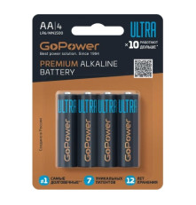 Элемент питания GoPower ULTRA LR6 AA BL4 Alkaline 1.5V (4 шт.)