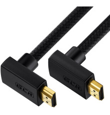 Кабель 1 м HDMI 2.0, M верхний угол /M верхний угол, черный, 28/28 AWG, GCR-52309