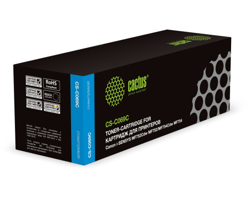 Картридж Cactus CS-C069C 069 для Canon i-SENSYS MF752Cdw MF752/MF754Cdw MF754, голубой (1900 стр.) Картридж Cactus CS-C069C 069 для Canon i-SENSYS MF752Cdw MF752/MF754Cdw MF754, голубой (1900 стр.)