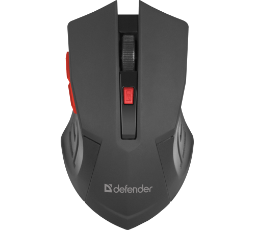 Мышь беспроводная Defender  Accura MM-275, 6 кнопок, 800-1600 dpi, черный/красный