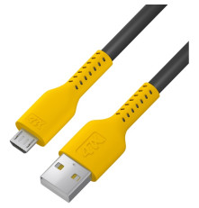 Кабель 1.0m MicroUSB, черный, желтый ПВХ