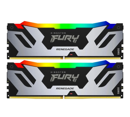 Модуль оперативной памяти Kingston 96GB FURY Renegade Silver/Black RGB XMP DDR5 6400Mhz DIMM (Kit 2*48gb) 2RX8 32-39-39 1.4V 288-pin 24Gbit