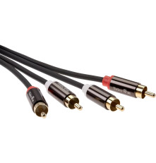 Кабель 2xRCA (M) - 2xRCA (M), 1.5 м, черный, TelecomPRO <tav7158m-1.5m>