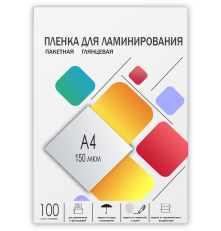 Пленка для ламинирования A4, 216х303 (150 мкм) глянцевая 100шт, ГЕЛЕОС [LPA4-150]