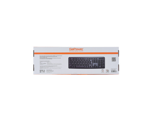 Клавиатура беспроводная GoPower GPK02, классическая, USB, черный Клавиатура беспроводная GoPower GPK02, классическая, USB, черный