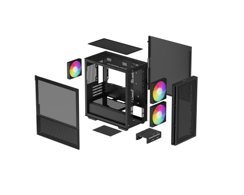 Корпус ПК без блока питания/ Deepcool Case CH360 Digital, 1xUSB3.0, 1xType-C, 2x140ARGB fan, 1x120ARGB fan, mATX, Digital display, Black Корпус ПК без блока питания/ Deepcool Case CH360 Digital, 1xUSB3.0, 1xType-C, 2x140ARGB fan, 1x120ARGB fan, mATX, Digital display, Black