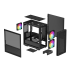 Корпус ПК без блока питания/ Deepcool Case CH360 Digital, 1xUSB3.0, 1xType-C, 2x140ARGB fan, 1x120ARGB fan, mATX, Digital display, Black