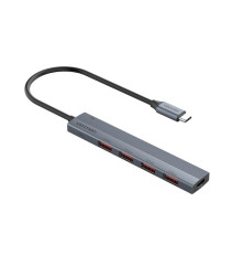 Концентратор Vention OTG USB 3.2 Gen 2 Type-C на 4 USB порта + USB-C PD Серый - 0.15м.