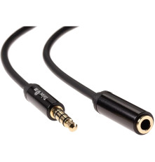 Кабель удлинительный 3.5 Jack (M) - 3.5 Jack (F), 1м, черный, Telecom PRO <tav7179m-1m>
