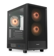 Корпус без блока питания HSPD M310, Mesh Mini-tower, TG, 0.4 SPCC, 3x120mm ARGB mATX, mITX 180/280/160mm 1x2.5", 1x3.5", 4xPCI 2xUSB-A 3.0, черный