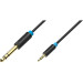 Кабель Vention Jack 6,5 mm M/ 3,5 M, 3 м, черный
