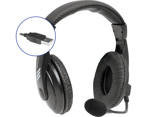 Гарнитура Defender Gryphon 750U USB, черный, 1.8м кабель Гарнитура Defender Gryphon 750U USB, черный, 1.8м кабель