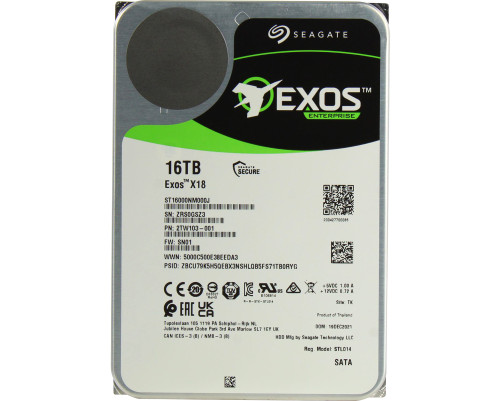 Жесткий диск 16TB Seagate Exos X18 ST16000NM000J Жесткий диск 16TB Seagate Exos X18 ST16000NM000J