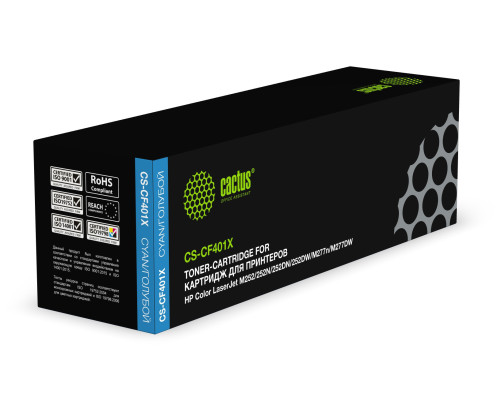 Картридж лазерный Cactus CS-CF401X CF401X для HP CLJ M252/252N/252DN/252DW/M277, голубой (2300 стр.) Картридж лазерный Cactus CS-CF401X CF401X для HP CLJ M252/252N/252DN/252DW/M277, голубой (2300 стр.)
