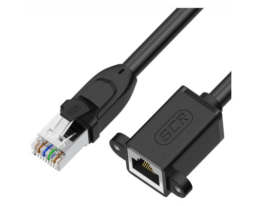 Удлинитель PROF патч-корда прямой 5.0m, FTP медь, кат.6, 24 AWG, крепление под винт, никелированный коннектор, T568B, GCR-53719 Удлинитель PROF патч-корда прямой 5.0m, FTP медь, кат.6, 24 AWG, крепление под винт, никелированный коннектор, T568B, GCR-53719