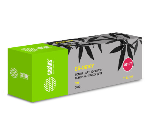 Картридж Cactus CS-O610Y 44315321 для Oki C610, желтый (6000 стр.)
