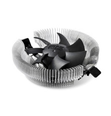 Вентилятор для процессора PCCooler E80 (65W, 3-pin, 42mm, Al/Cu, -mm, 1x80mm, 29.61CFM, 22dBA, 2000RPM, S: 1851/1700/1200/115X, AM5/AM4, silver, black)