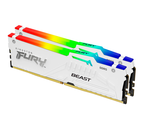 Модуль оперативной памяти Kingston 64GB FURY Beast White RGB EXPO DDR5 6000Mhz PC5-48000 CL30 DIMM (Kit of 2)
