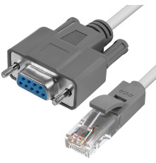Адаптер-переходник DB9 RS-232/RJ45 9F/8P8C, 1.0 м, серый, 30AWG