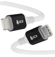 Кабель 1.5m TypeC/Lightning MFI POWER DELIVERY 18 W, быстрая зарядка, белый/черный, GCR-53466