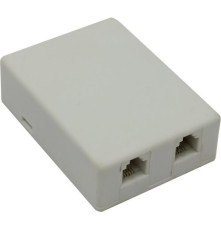 Розетка телефонная на 2 порта RJ-11 6р4с, накладная, белая, GA-TLUS-023
