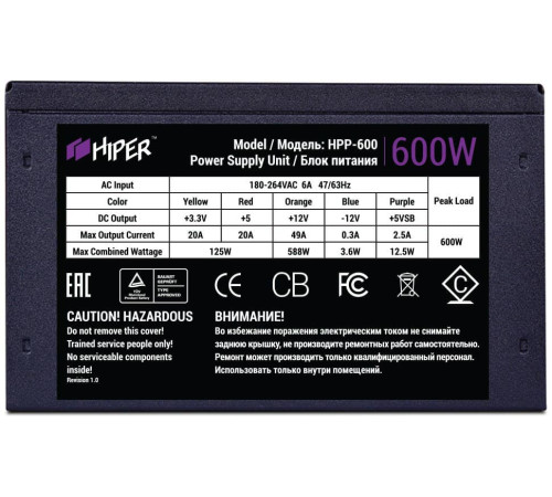 Блок питания 600 Вт HIPER HPP-600