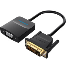 Адаптер Vention DVI-D(25М)-VGA(15F); microUSB (F), 0.15 м, черный