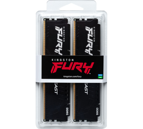 Модуль оперативной памяти Kingston 128GB FURY Beast Black DDR5 5200MHz DIMM (4х32gb), CL40