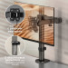 Кронштейн для монитора ONKRON D121E, 100*100, струбцина, наклон -85º+90º поворот 360º, вылет от основание 0-435мм, макс.перемещение по вертикали 200-340мм