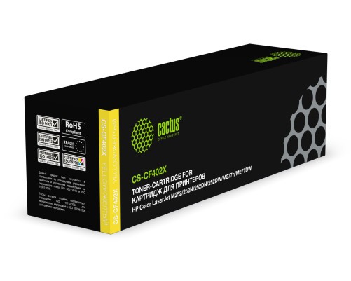 Картридж лазерный Cactus CS-CF402X CF402X для HP CLJ M252/252N/252DN/252DW/M277n, желтый (2300 стр.) Картридж лазерный Cactus CS-CF402X CF402X для HP CLJ M252/252N/252DN/252DW/M277n, желтый (2300 стр.)