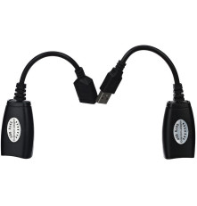 Адаптер-удлинитель USB-AMAF/RJ45, до 45, черный, VCOM <cu824>