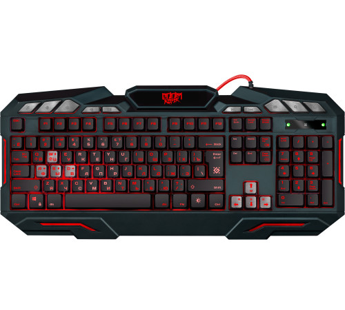 Клавиатура проводная игровая Defender Doom Keeper GK-100DL RU, трехцветная, 19 Anti-Ghost, черный