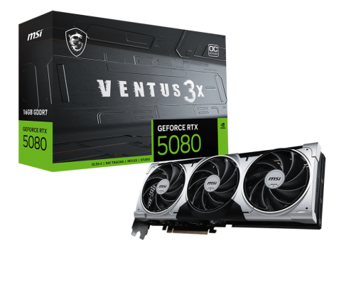 Видеокарта MSI GeForce RTX 5080 16G VENTUS 3X OC 16GB, GDDR7/256-bit Видеокарта MSI GeForce RTX 5080 16G VENTUS 3X OC 16GB, GDDR7/256-bit