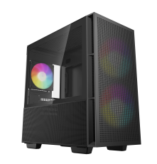 Корпус ПК без блока питания/ Deepcool Case CH360 Digital, 1xUSB3.0, 1xType-C, 2x140ARGB fan, 1x120ARGB fan, mATX, Digital display, Black