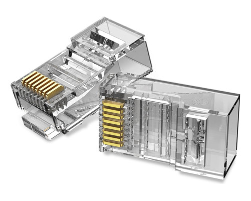 Коннектор Vention RJ45 (8p8c), cat. 6, под витую пару (50 шт./уп.) Коннектор Vention RJ45 (8p8c), cat. 6, под витую пару (50 шт./уп.)