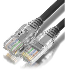 Патч-корд сборный 1м  LSZH UTP кат.5e, черный, 24 AWG,GCR-52631