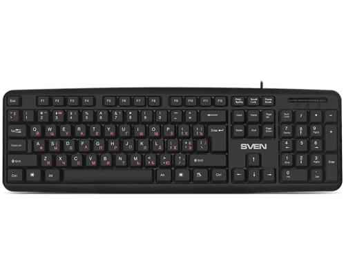 Клавиатура проводная SVEN KB-S230, 104 клавиши, 2м, черный Клавиатура проводная SVEN KB-S230, 104 клавиши, 2м, черный