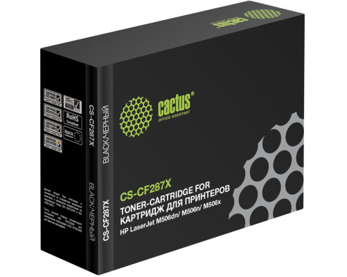 Картридж лазерный Cactus CS-CF287X CF287X для HP LJ M506dn/ M506n/ M506x, черный (18000 стр.) Картридж лазерный Cactus CS-CF287X CF287X для HP LJ M506dn/ M506n/ M506x, черный (18000 стр.)