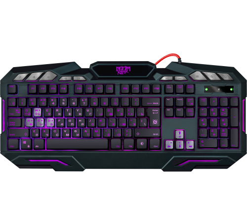 Клавиатура проводная игровая Defender Doom Keeper GK-100DL RU, трехцветная, 19 Anti-Ghost, черный